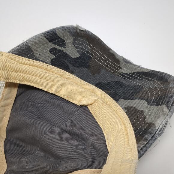 USA Flag Trucker Cap Multicolor One Size Adjustable Mesh Distressed Camouflage - Picture 8 of 10